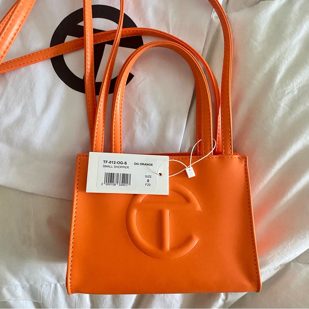 Orange Telfar Small Shopping Bag
l